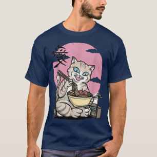 cat ramen ramen noodle cat cat eating ramen T-Shirt