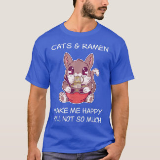 Cat Ramen Shirt Sarcastic Ramen Noodles and Cats C