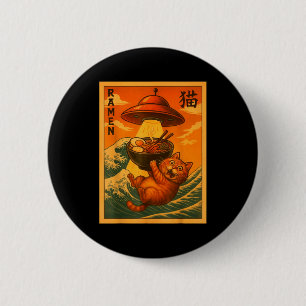 Cat Ramen Ufo Funny Japanese Anime Men Women Teens 2 Inch Round Button