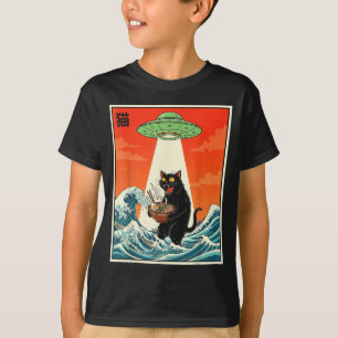 Cat Ramen Ufo Funny Japanese Anime Tee Men Women T