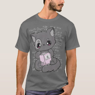 Cat Read Pi Day Book Feline Meow Neko 3 T-Shirt