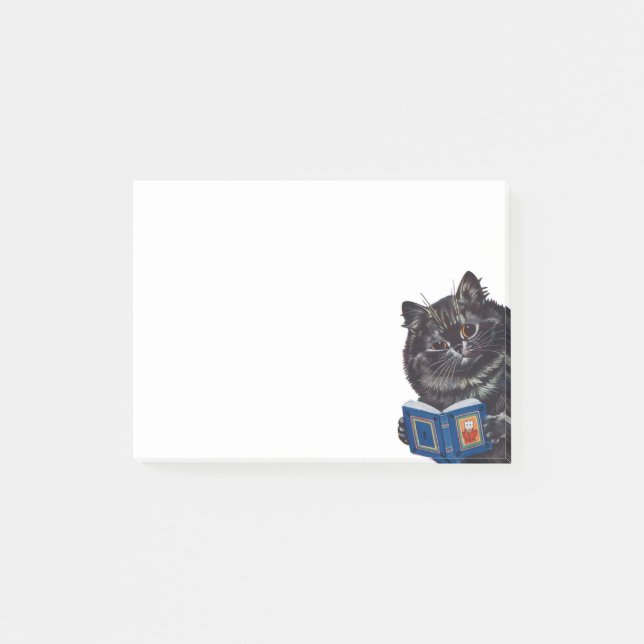Cat Reading a Book, Louis Wain Post-it Notes (Front)