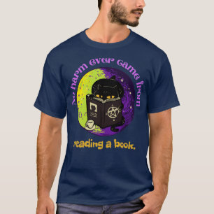 Cat reading a book with coffee T-Shirt