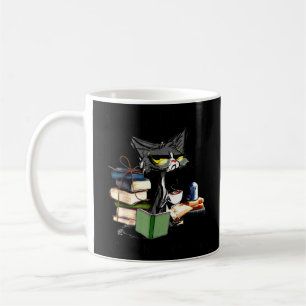 Cat Reading And Coffee Because Murder Is Wrong Mug