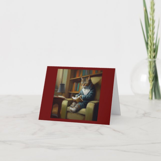 Cat Reading Card (Front)