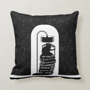 Cat Reading Shakespeare Plays Throw Pillow