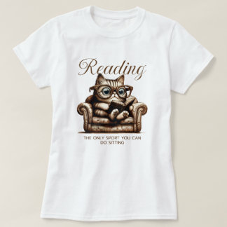Cat Reading Sport T-shirt