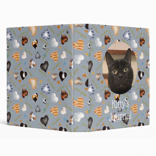 Cat Records Personalized Photo Album Binder (Background)