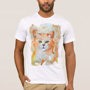 Cat Red Magic Humour Watercolor Mystic T-Shirt