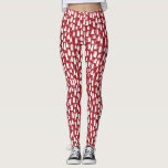 Cat Red White Leggings<br><div class="desc">Lots of little white cats on a red background. A fun pattern for any time of year, but particularly fun for Christmas. Ideal for veterinarians or animal lovers.</div>