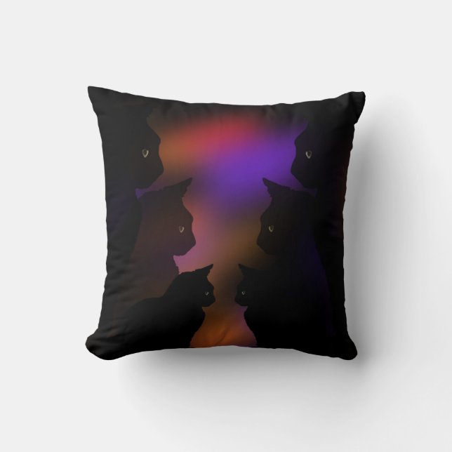 Cat Reflection Throw Pillow (Front)