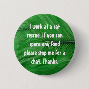 Cat rescue badge 2 inch round button