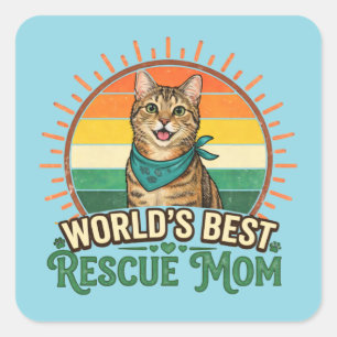 Cat Rescue Mom Square Sticker