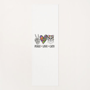 Cat Rescue Tie Dye Peace Love Cats Halloween Cat L Yoga Mat