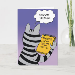 Cat Resolutions New Year Humour Card