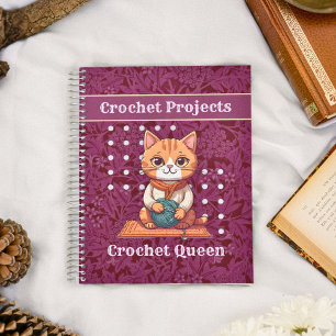 Cat Retirement Gifts for Crocheter Mom Grandma Notebook
