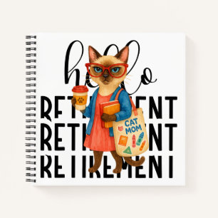 Cat retirement themed forLunch Lady Notebook