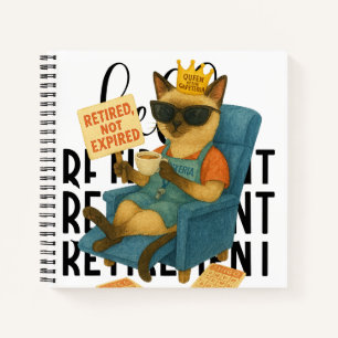 Cat retirement themed forLunch Lady Notebook