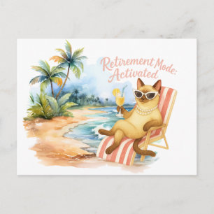Cat Retirement Women Cat Lover at beach Postcard