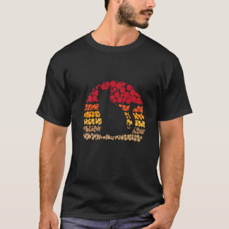 Cat Retro Dots Vintage Sunset For Cat T-Shirt