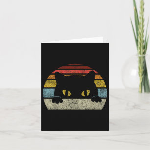 Cat Retro Style Vintage Black Kitten Cute Kitty Ca Card