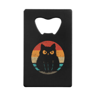 Cat Retro Style Vintage T-Shirt for Men Women Kids Credit Card Bottle Opener