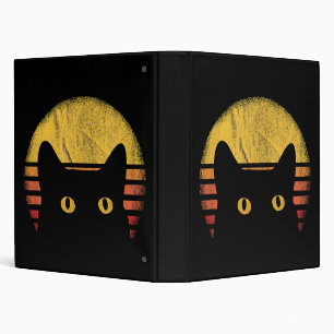 Cat Retro Vintage Binder