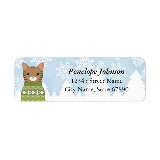 Cat Return Address Labels (Front)