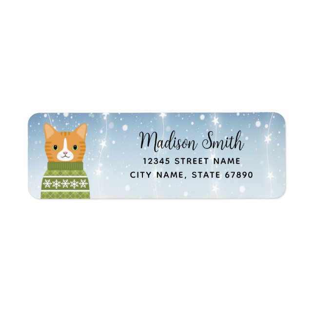 Cat Return Address Labels (Front)