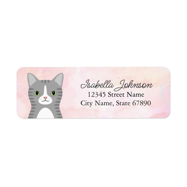 Cat Return Address Labels (Front)