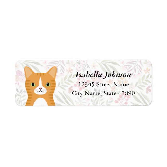 Cat Return Address Labels (Front)