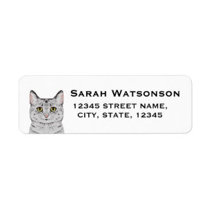 Cat return address labels - customizable