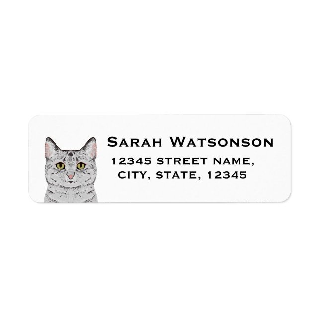 Cat return address labels - customizable (Front)