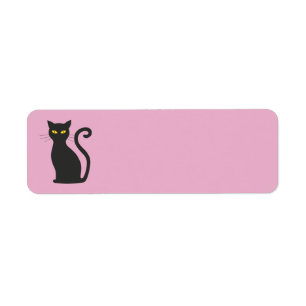 CAT RETURN CUSTOM ADDRESS LABELS, BLACK CAT