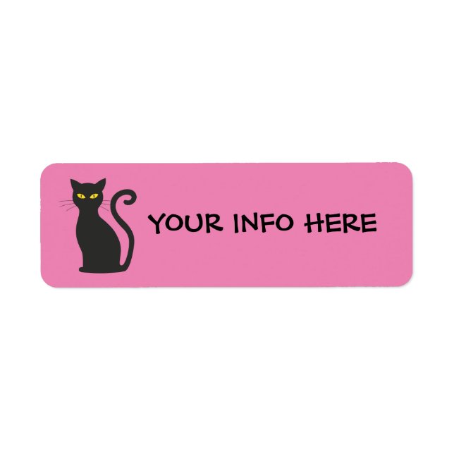 CAT RETURN PERSONALIZED ADDRESS LABELS, BLACK CAT (Front)