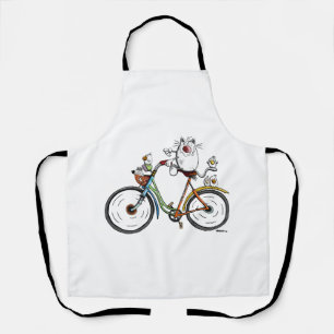 Cat rides a colourful bike - Cats - Gift - Funny Apron