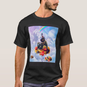 Cat Riding Bear On Clouds And Waffles T-Shirt