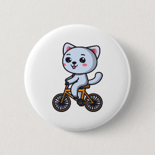 Cat Riding Bicycle Cat design gifts for women 2 Inch Round Button
