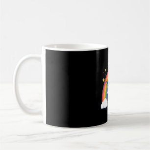 Cat Riding Dinosaur T-Rex Kitten Rainbow Dino Funn Coffee Mug