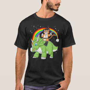 cat riding triceratops T-Shirt