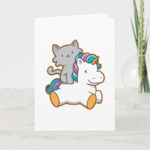 CAT RIDING UNICORN CARD