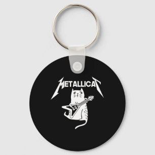 Cat Rock Band Guitar Fun Christmas Gift Keychain
