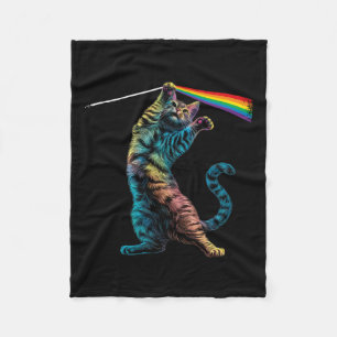 Cat Rock Music Concert Band Rock Cat Fleece Blanket