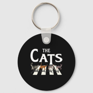 Cat Rock Music Funny Cat Lover Gifts For Men Keychain
