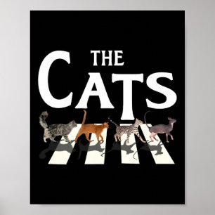 Cat Rock Music Funny Cat Lover Gifts For Men  Poster