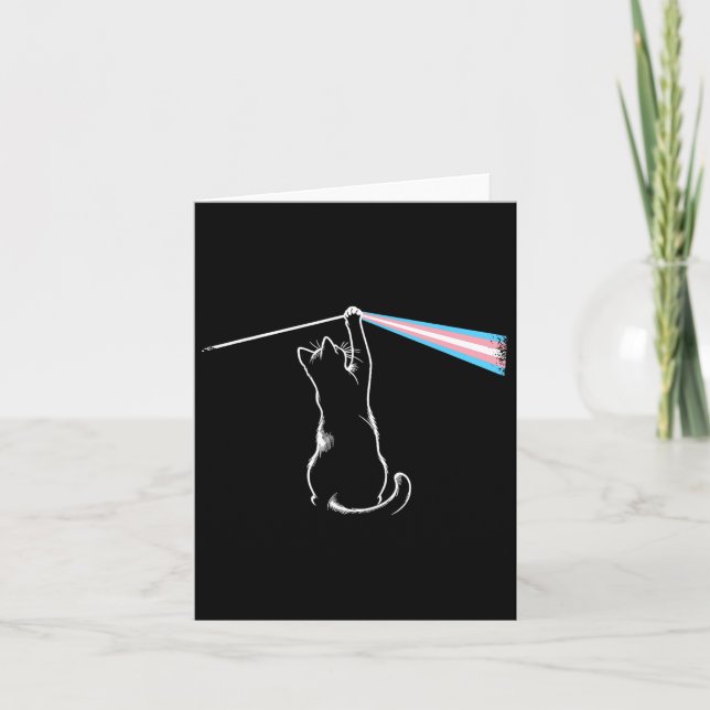 Cat Rock Music Trans Pride Lgbt Transgender Cat Lo Card (Front)