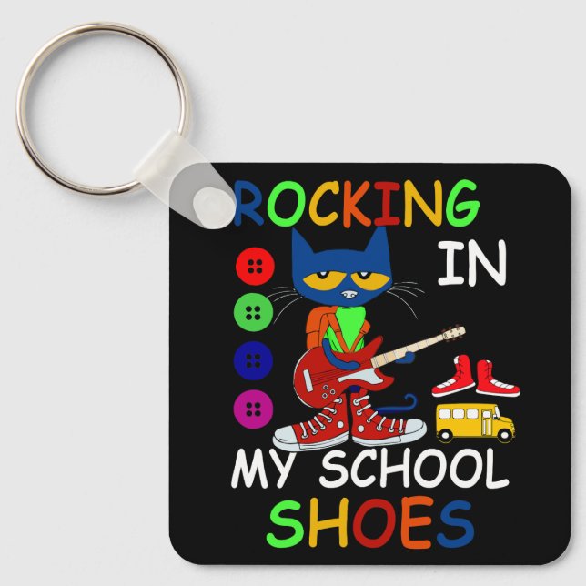 Cat Rocking In My School Shoes Back To School For  Keychain (Front)