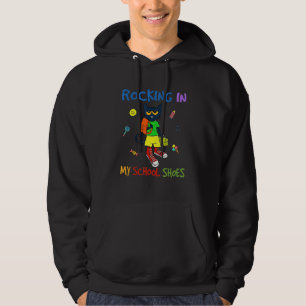 Cat Rocking In My School Shoes Back To School Kids Hoodie