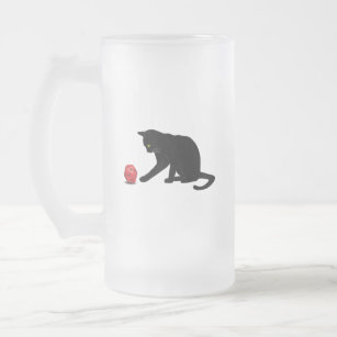Cat Rolling Dice RPG Role Playing Games Frosted Glass Beer Mug
