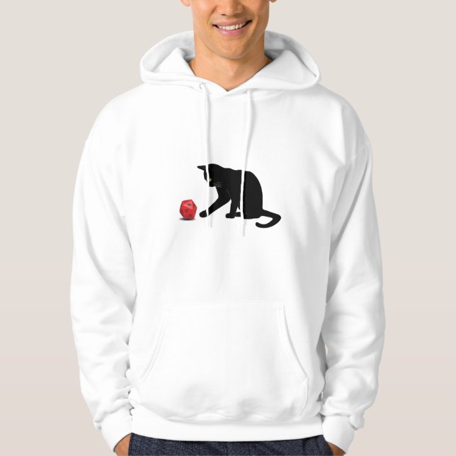 Cat Rolling Dice RPG Role Playing Games Hoodie (Front)